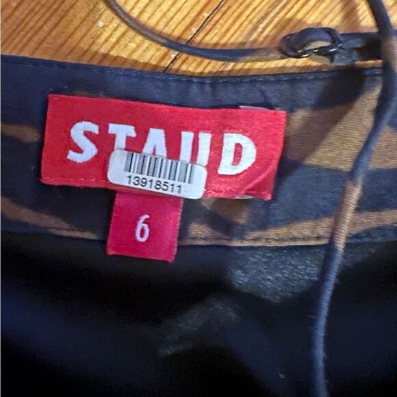 STAUD Bell Zebra Print Dress Size 6 - Picture 7 of 8